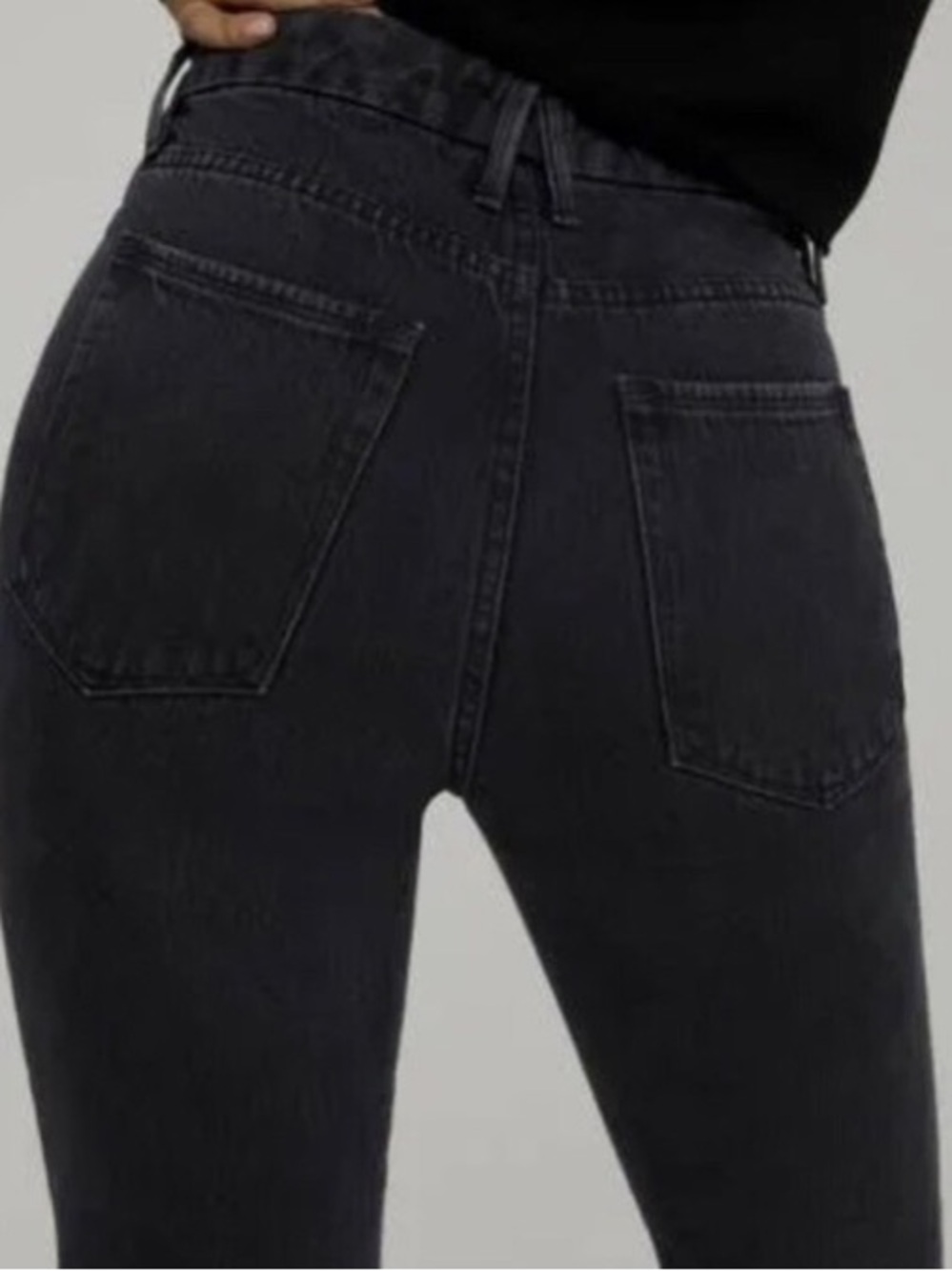 Good American Waist Cutout Black Skinny Jeans Sz 12/31 - Picture 3 of 8